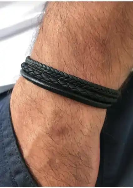 Reggente 3 Sıra Siyah Örgü Bileklik vs Oniks Taşlı Çelik Bileklik Farklar Görünür