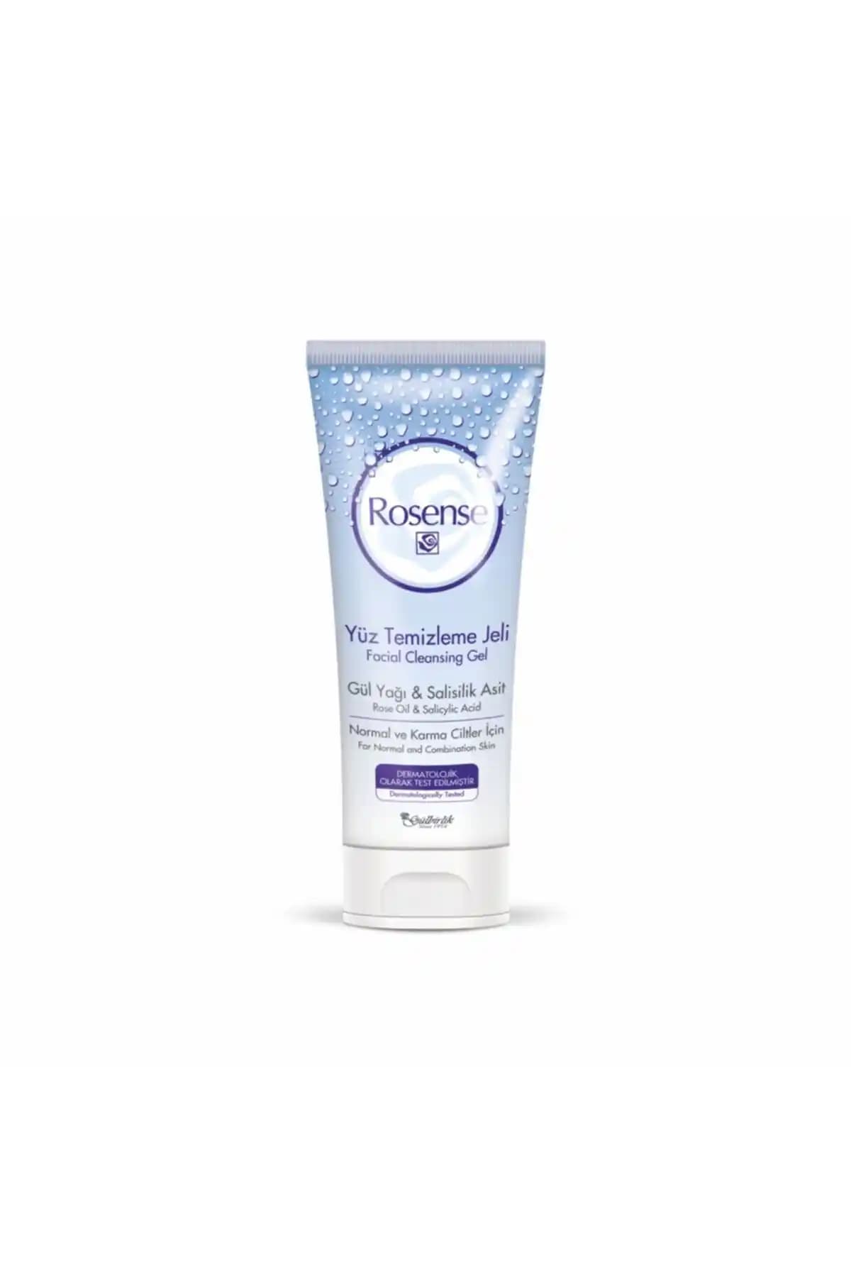 Rosense Yüz Temizleme Jeli – 100 ml jel, salisilik asit ve gül yağıyla yağlı cilt temizliği