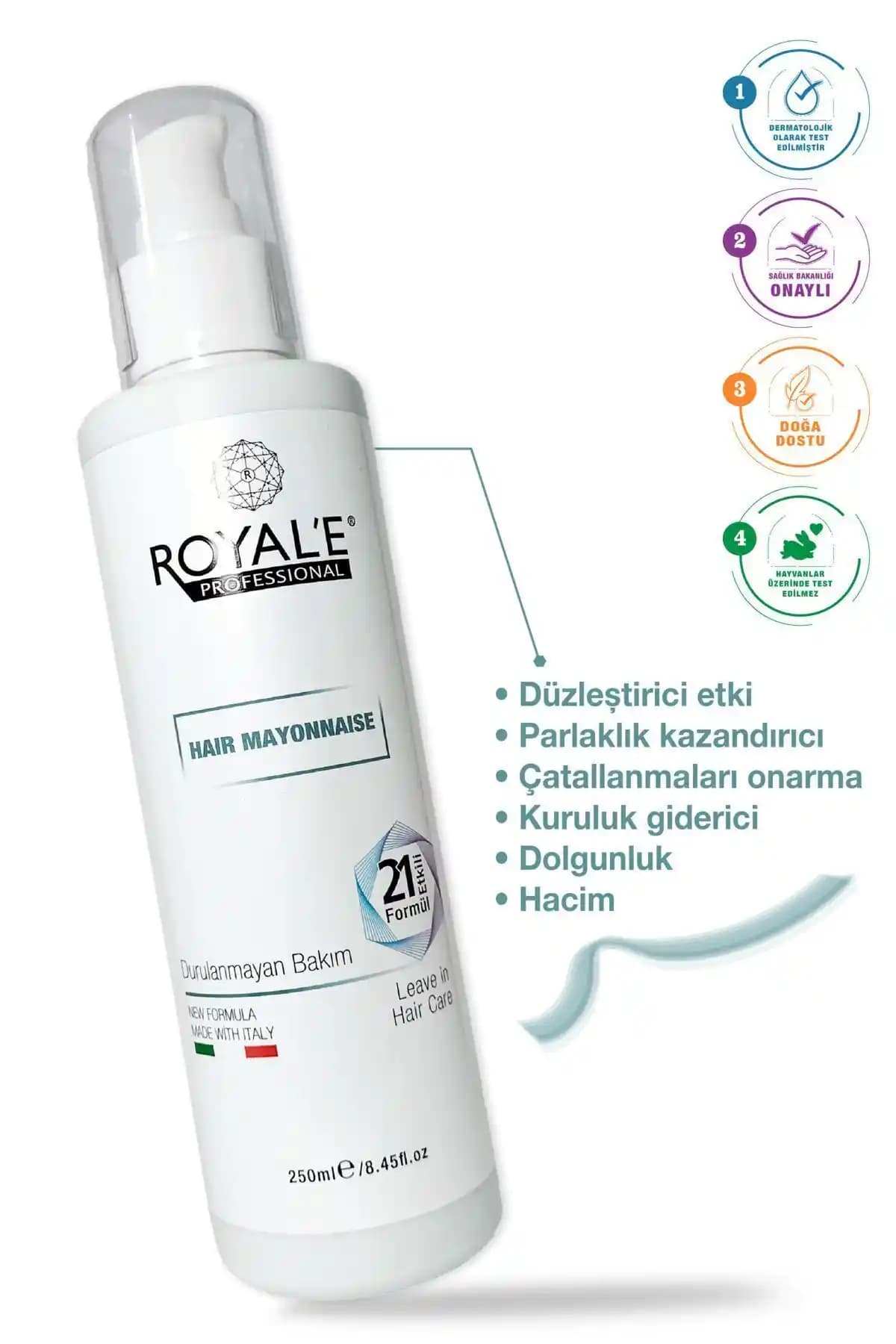 Royale Professional Saç Mayonezi 250 ml – Tüm Saç Tipleri için Hacim, Parlaklık ve Isı Koruması