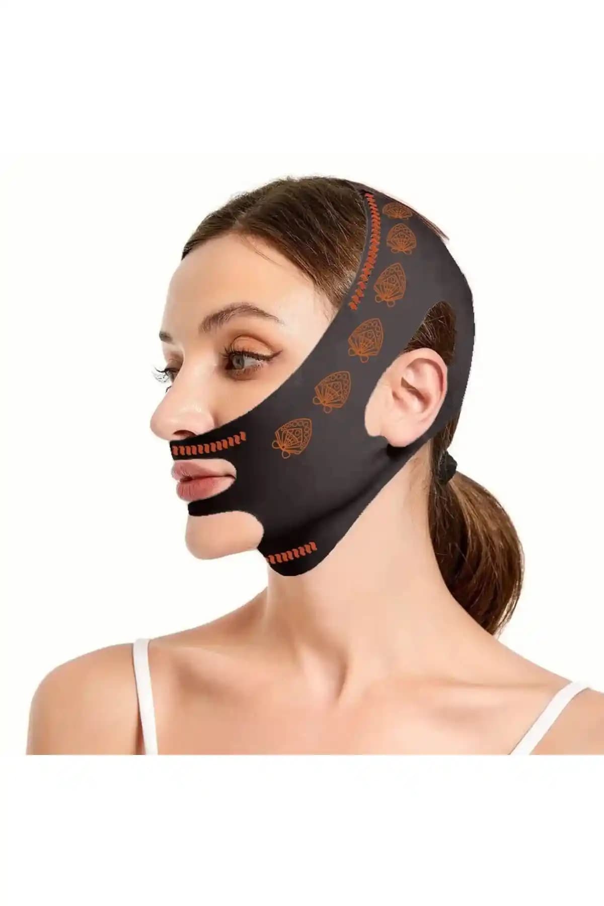 SAUNA SUIT Çene Maskesi: Basınca Duyarlı Ayarlanabilir Kayışla Yüz Şekillendirme