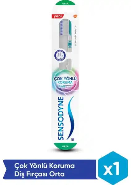 Sensodyne Çok Yönlü Koruma Diş Fırçası: Oynar Başlık ve Orta Sertlik Kıllarla Temizlik