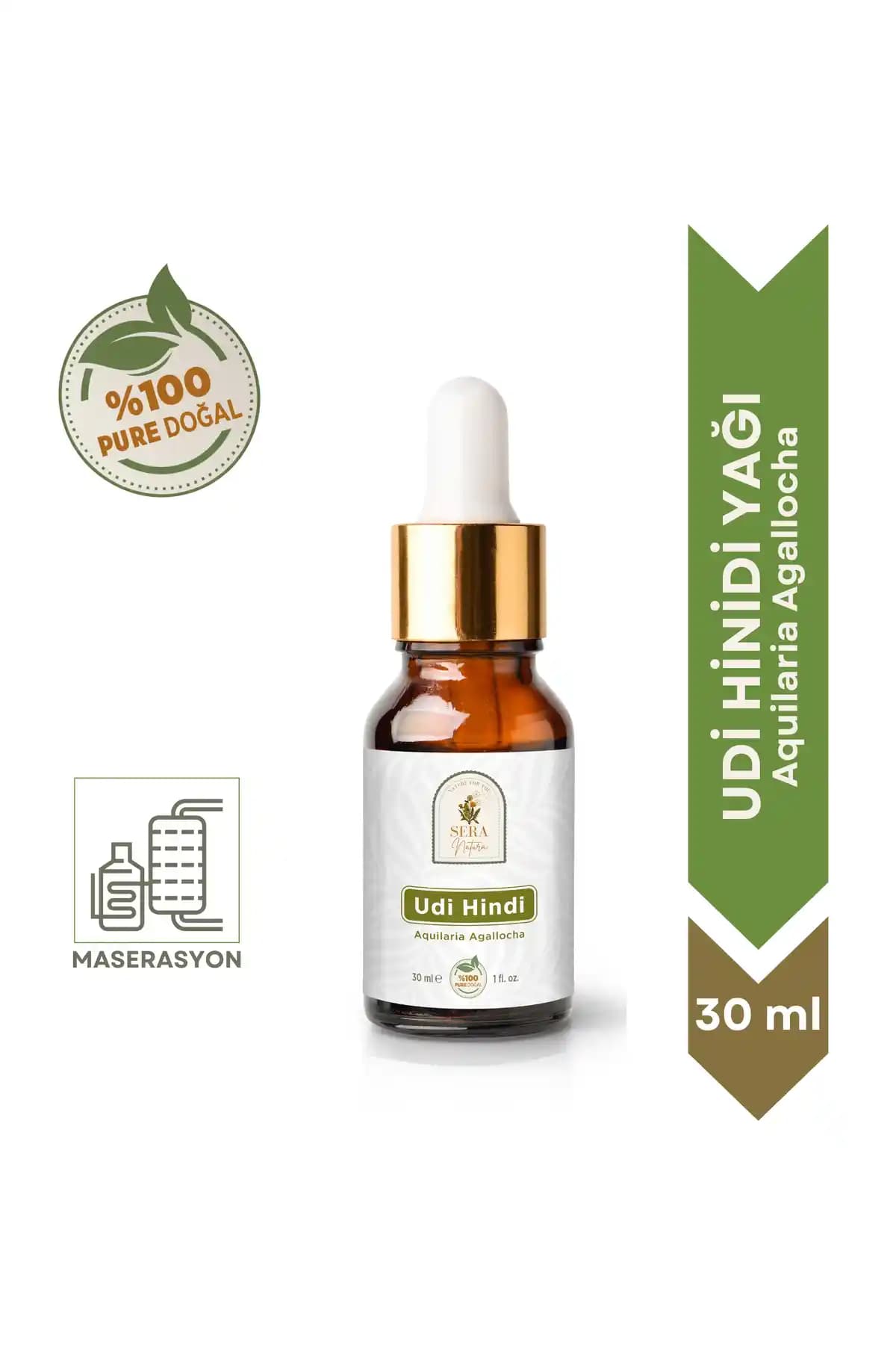 Sera Natura Udi Hindi Yağı 30 ml – %100 Saf Doğal Yağ, Cilt Bakımı ve Masaj