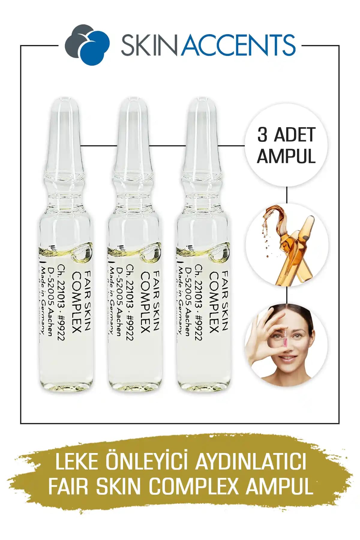 Skin Accents Leke Açıcı Ampul: Alman Menşeli Leke Karşıtı ve Cilt Aydınlatıcı Serum