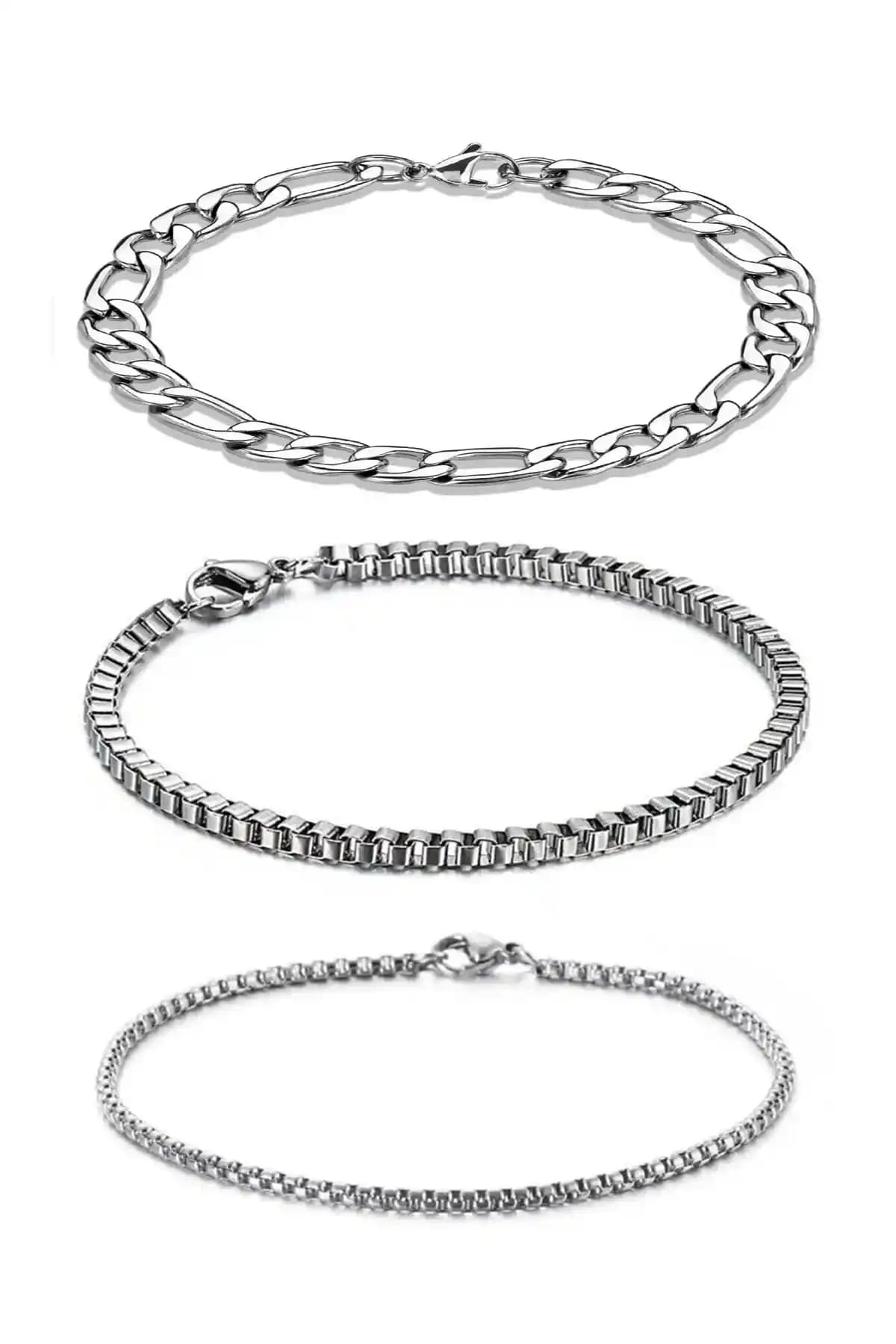 Spor ve günlük yaşam için katmanlı görünüm sunan THE Gifts 3’lü unisex bileklik seti