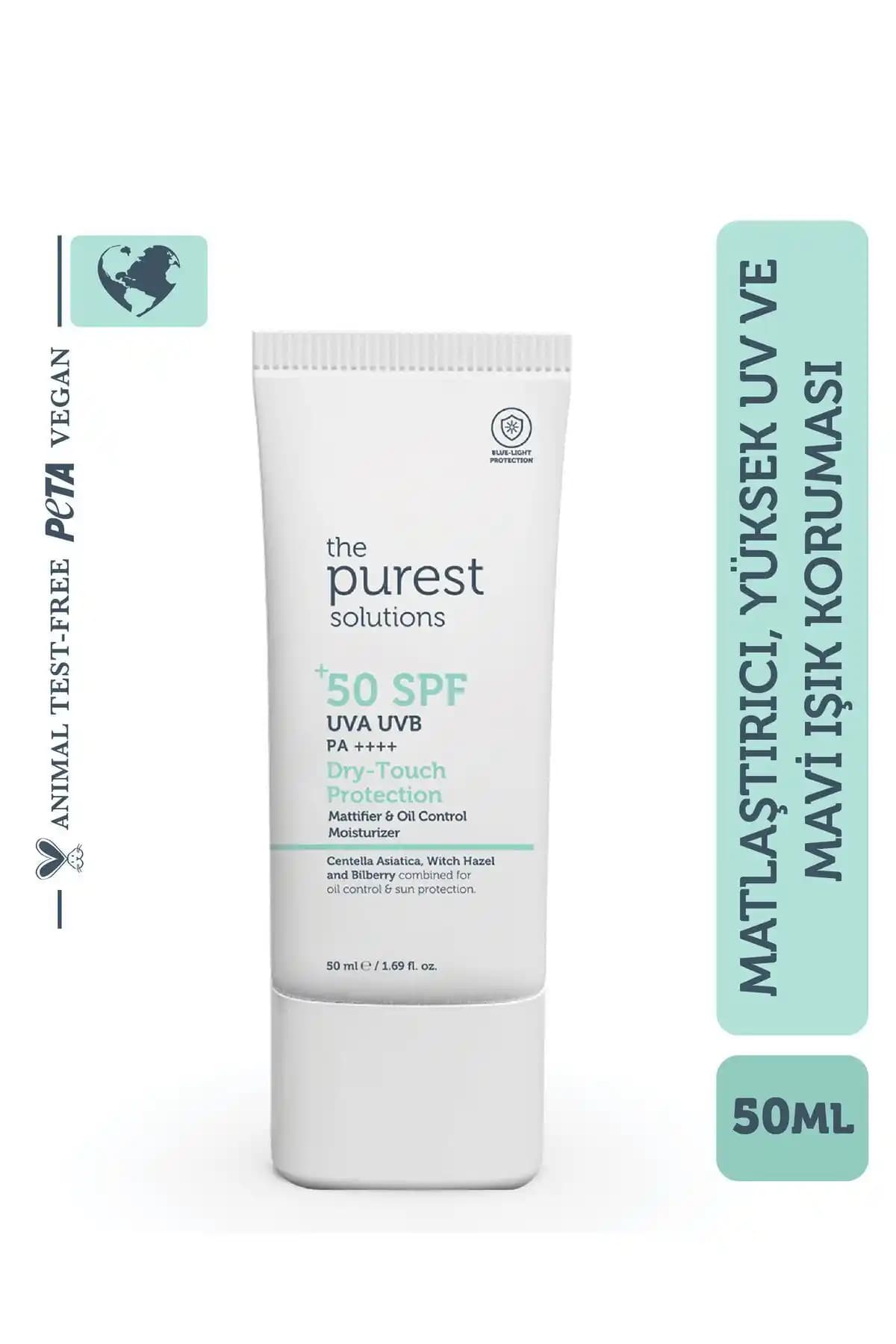 The Purest Solutions Yağlı ve Karma Ciltler İçin Matlaştırıcı Güneş Koruyucu SPF50 - 50 ml
