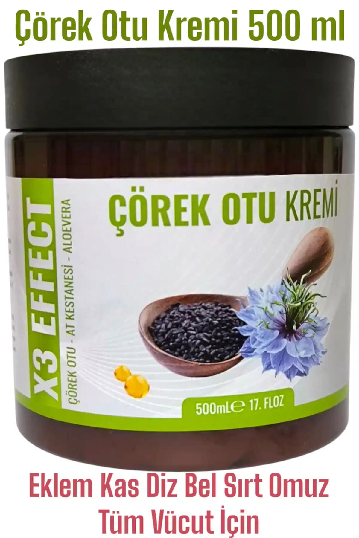 ULFİSU COSMETİCO Çörek Otu Kremi 500 ml – Hassas ciltler için anti alerjik onarıcı krem