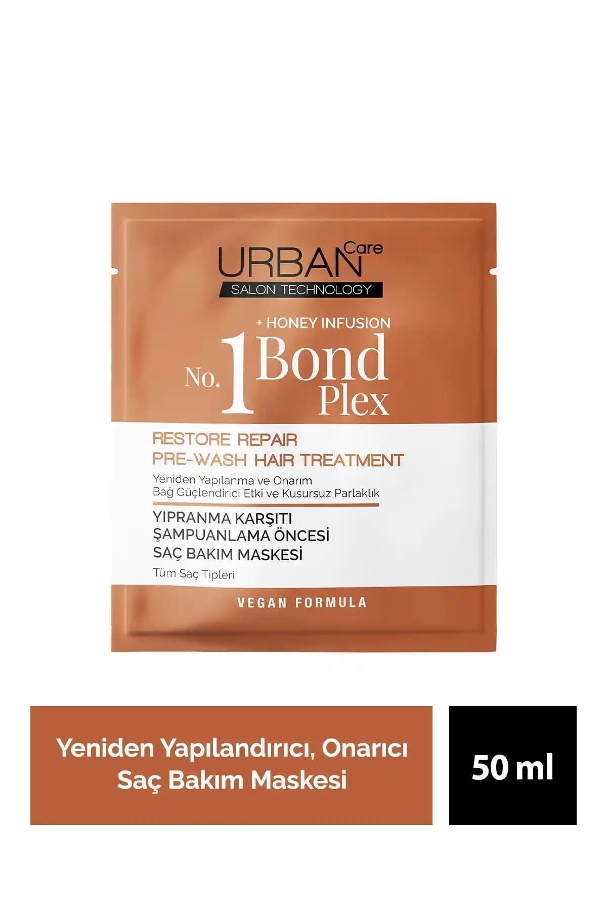 Urban Care No.1 Bond Plex Restore – Duş Öncesi Yıpranma Karşıtı Saç Maskesi 50 ml, Vegan