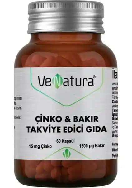Venatura Çinko ve Bakır Takviye Edici Gıda: İçerik, Kullanım ve Olası Faydalar