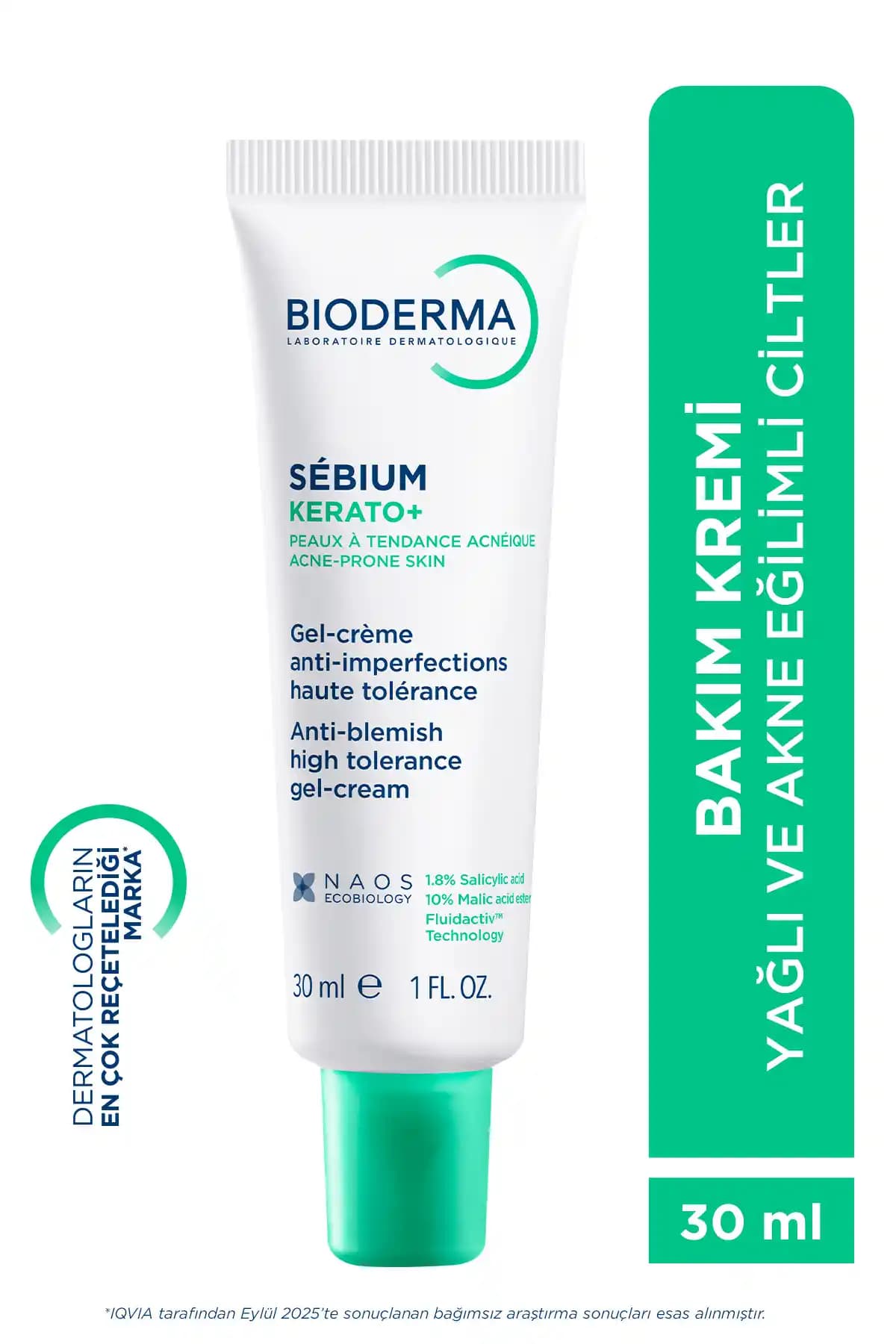 Yağlı ve akneye eğilimli ciltler için AHA/BHA destekli krem: Bioderma Sebium Kerato+