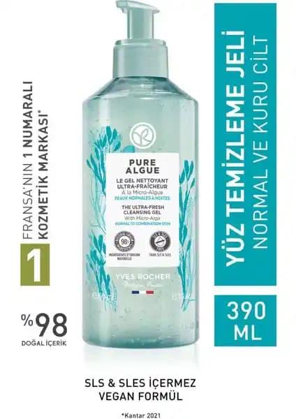 Yves Rocher Pure Algue Yüz Yıkama Jeli: Ciltler İçin Canlandırıcı Prebiyotik Formül