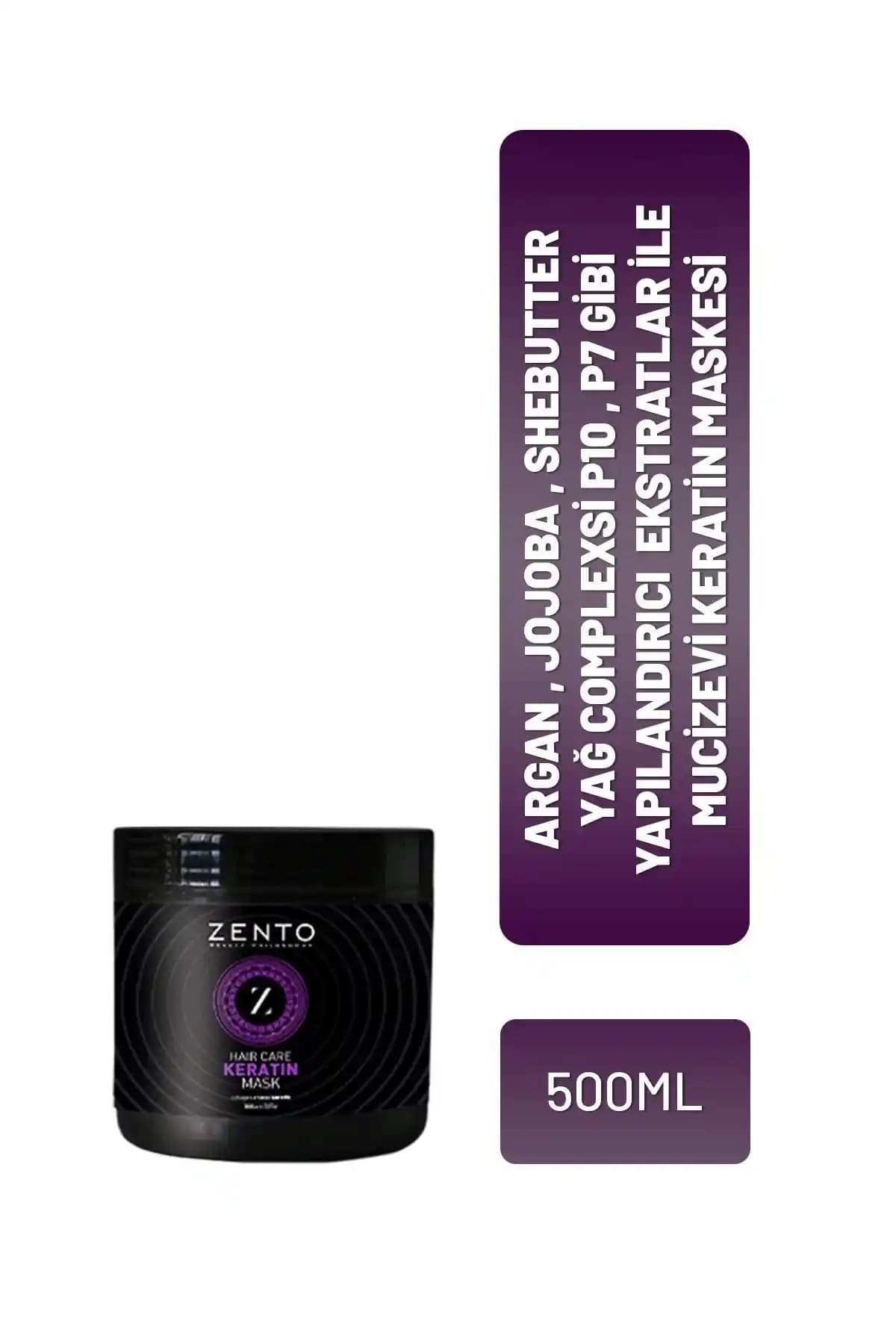 ZENTO Keratin Saç Maskesi: Derin Nem, Güçlendirme ve Parlaklık için 500 ml