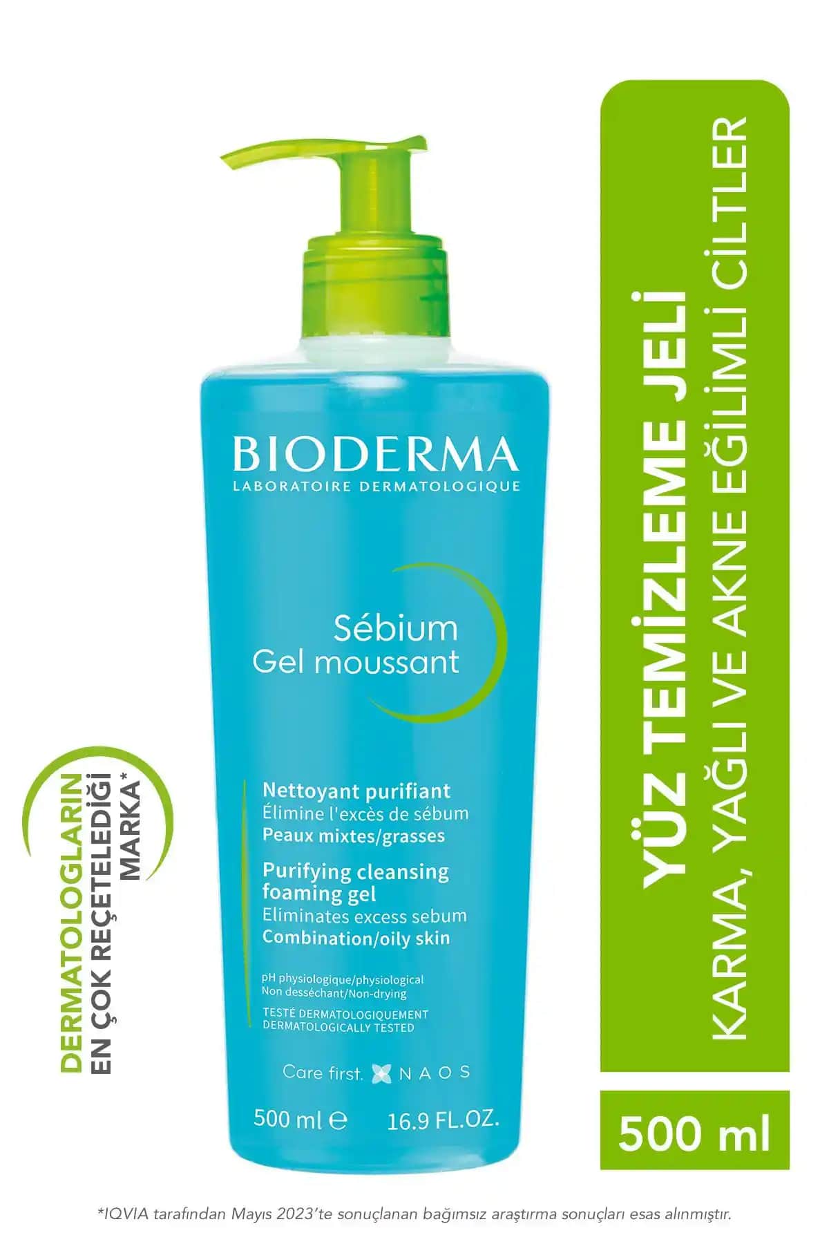 Bioderma Mavi Yüz Yıkama Jeli: Yağlı ve Akne Eğilimli Ciltler İçin Temizlik Çözümü
