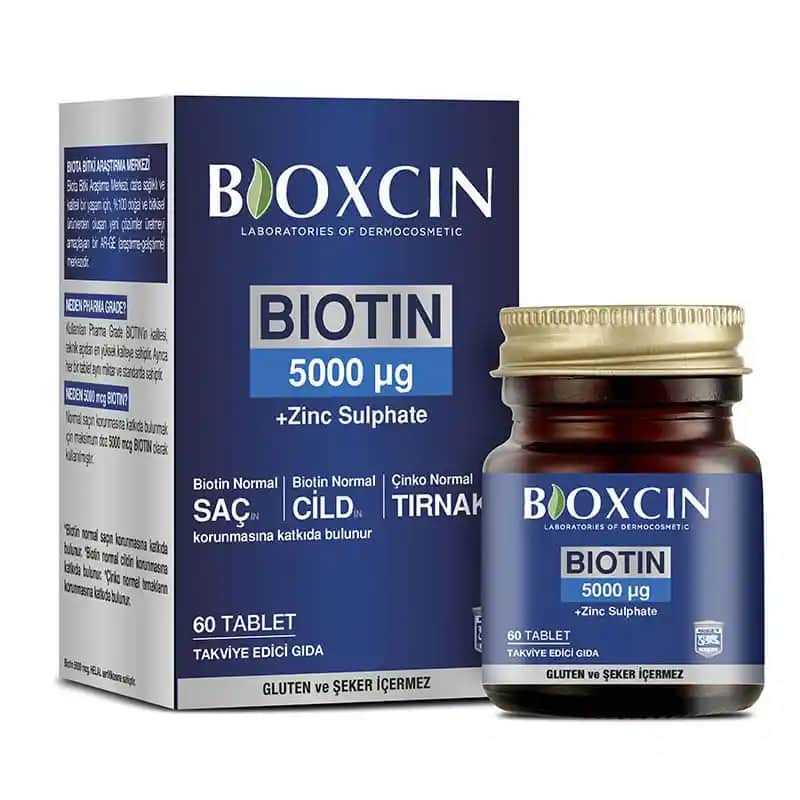 Bioxcin Biotin 5000 mcg ve Çinko 15 mg ile Saç ve Tırnak Sağlığını Destekleyin