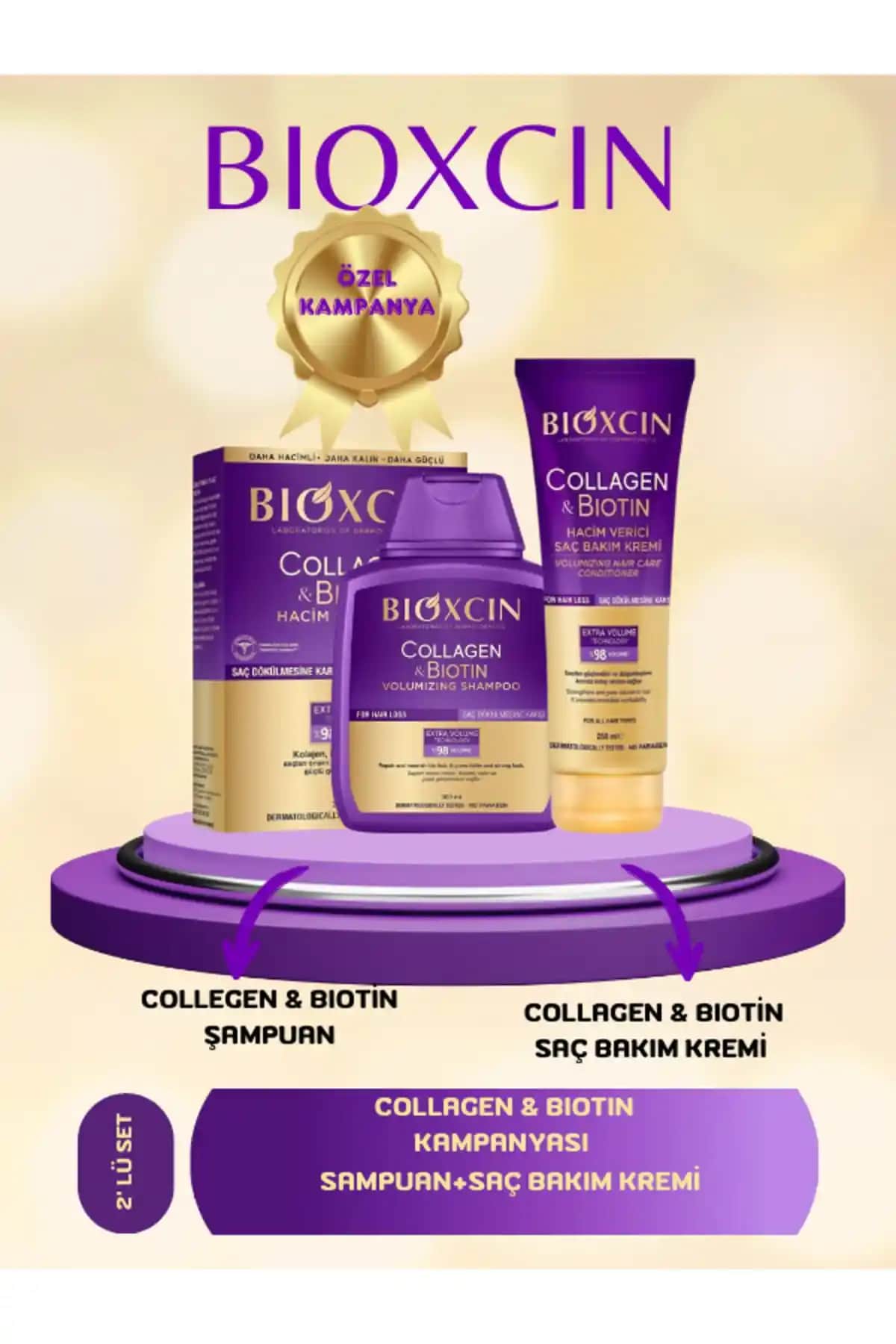 Bioxcin Collagen & Biotin Hacim Veren Şampuanı: Saçlarınız İçin Güçlü ve Dolgun Çözüm