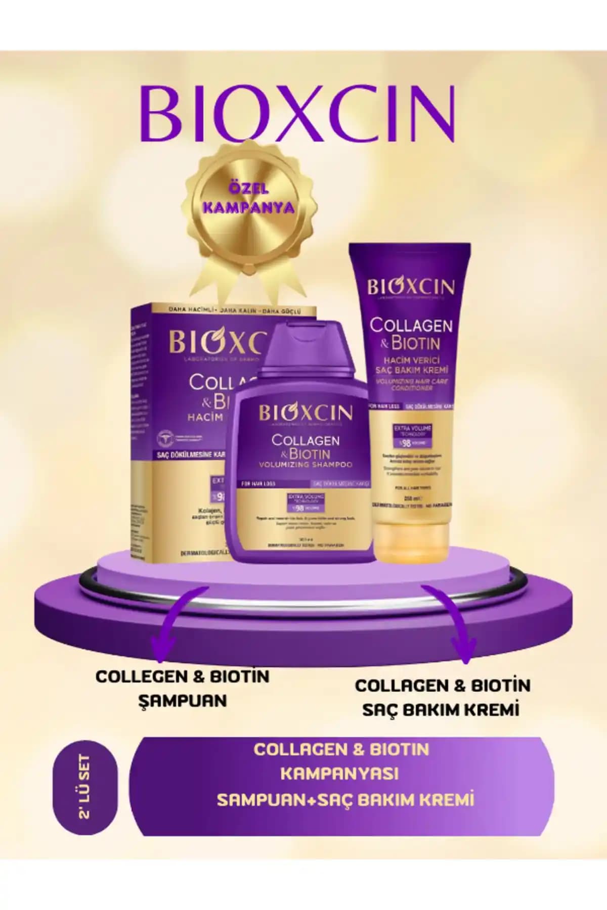 Bioxcin Collagen & Biotin Hacim Veren Şampuanı: Saçlarınız İçin Güçlü ve Dolgun Çözüm