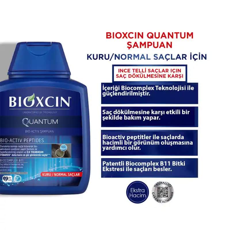Bioxcin Quantum Kuru ve Normal Saçlar İçin Şampuan: Saç Sağlığını Güçlendiren Çözüm