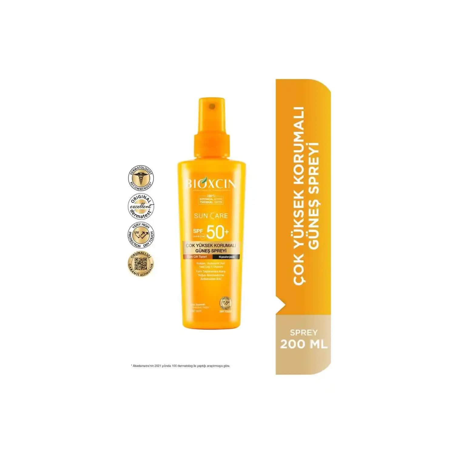 Bioxcin Sun Care SPF50+ Çok Yüksek Koruma Güneş Spreyi 200 ml ile Güçlü Güneş Koruması