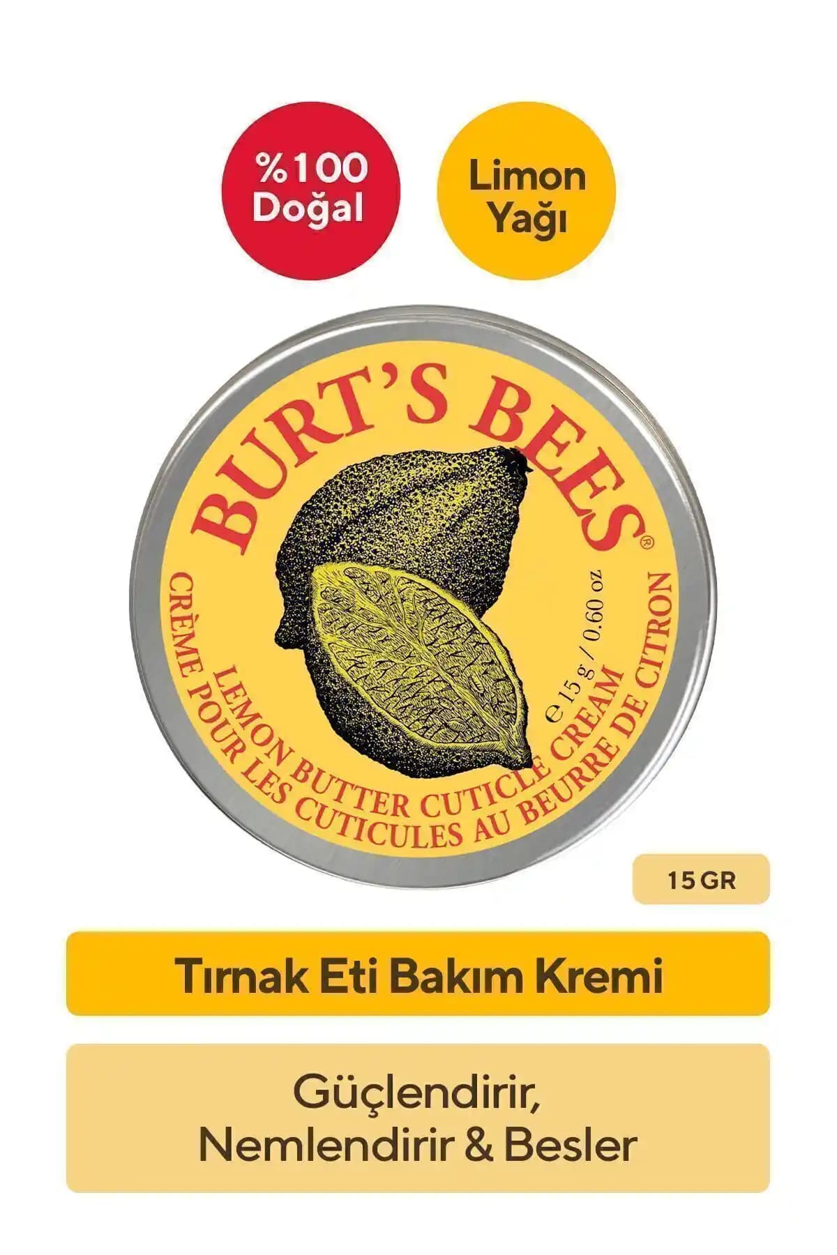 Burt’s Bees Limon Yağı İçeren Tırnak Eti Bakım Kremi Doğal ve Güçlendirici Çözüm