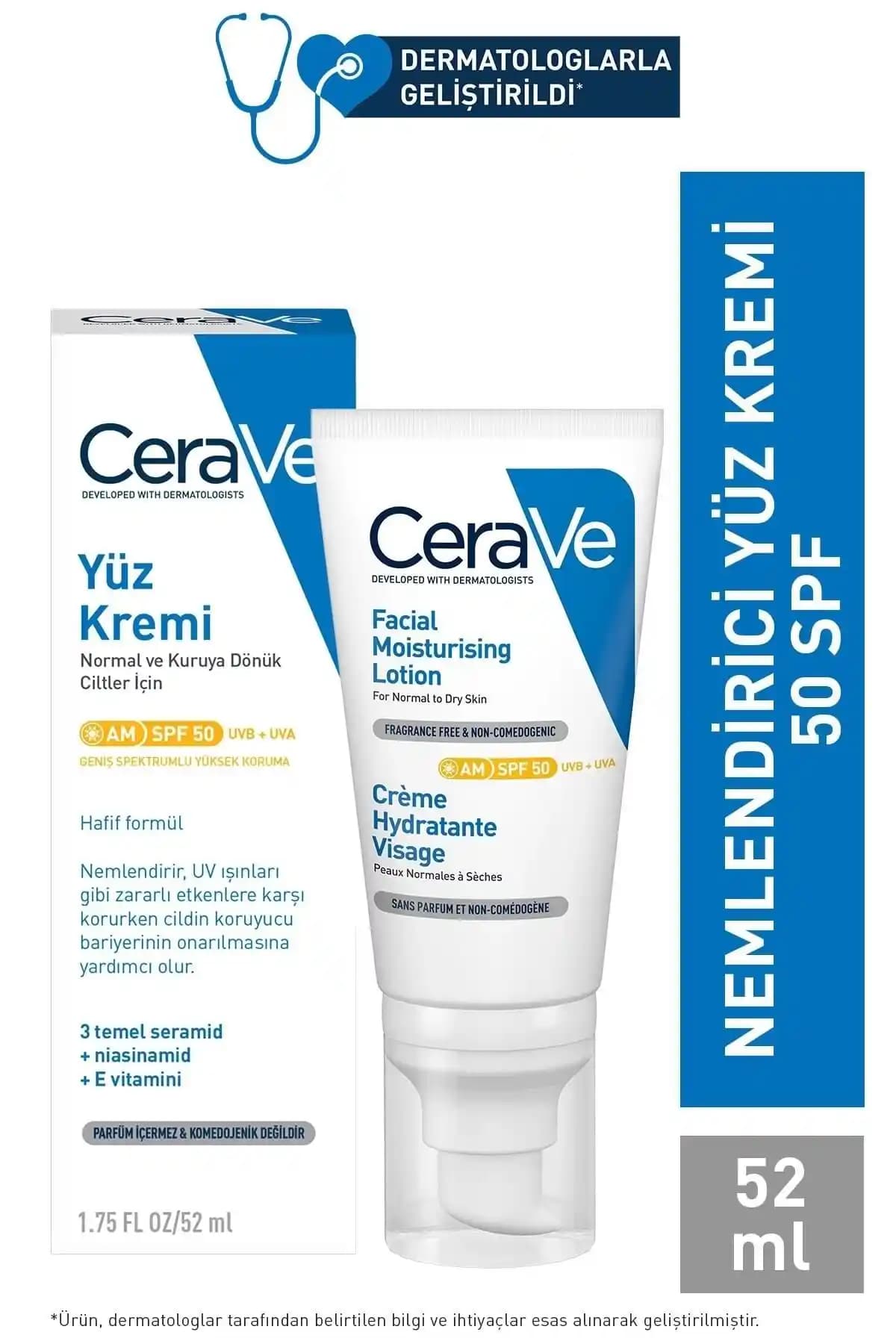 CeraVe SPF 50 Nemlendirici ile Güneş Koruma ve Cilt Bakımında Güçlü Adım
