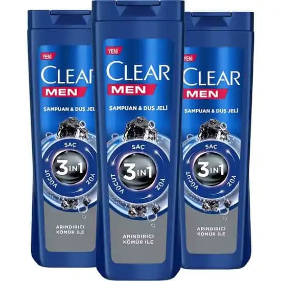 Clear Men 3'ü Bir Arada Şampuan ve Duş Jeli ile Çok Yönlü Erkek Bakımı