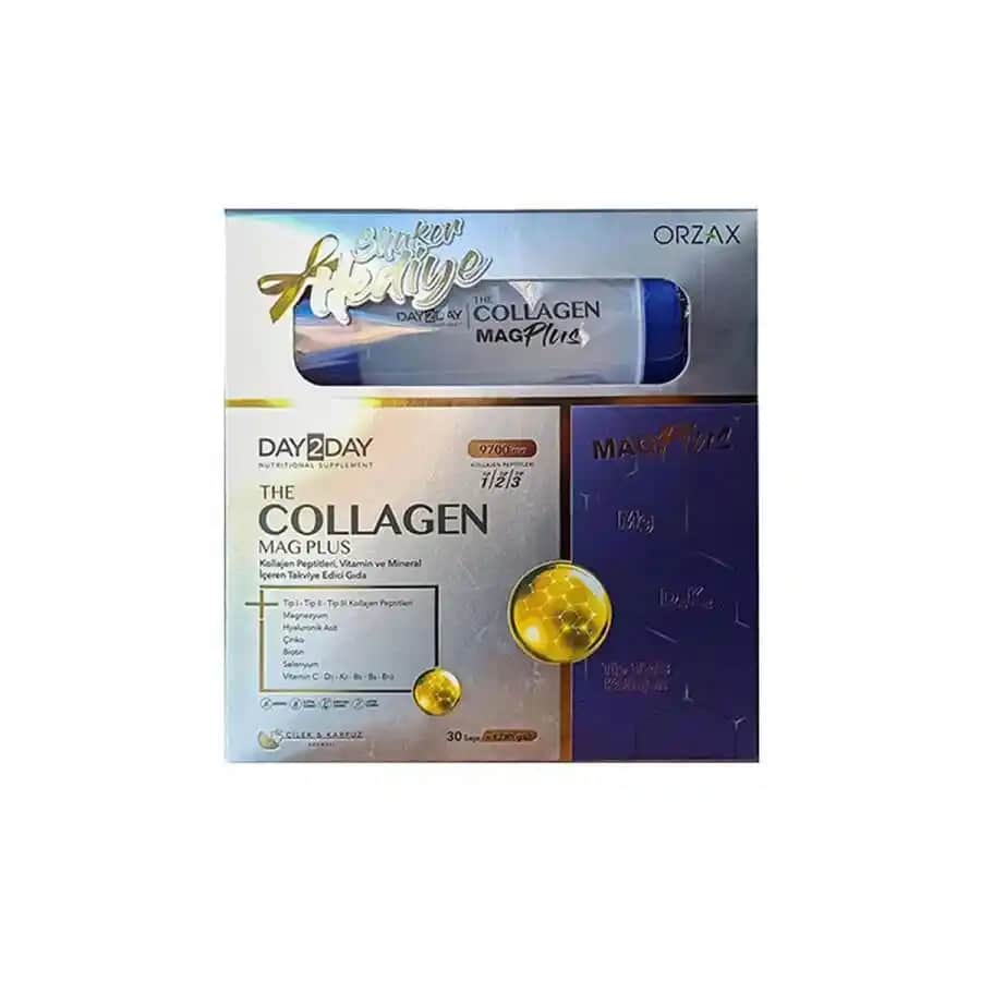 Day2Day Collagen Mag Plus Çilek ve Karpuz Aromalı Cilt Destek Takviyesi 30 Şase