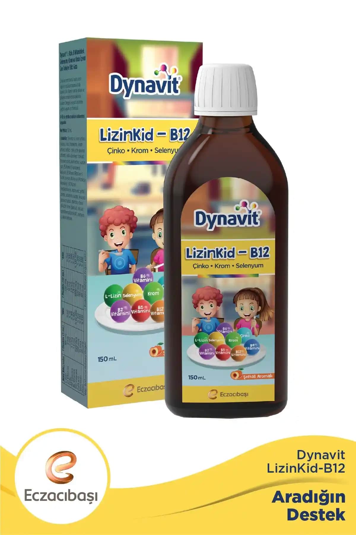 Dynavit Lizinkid-B12 Çocuklar İçin Sağlıklı Büyüme ve Gelişimi Destekleyen Takviye Ürünü