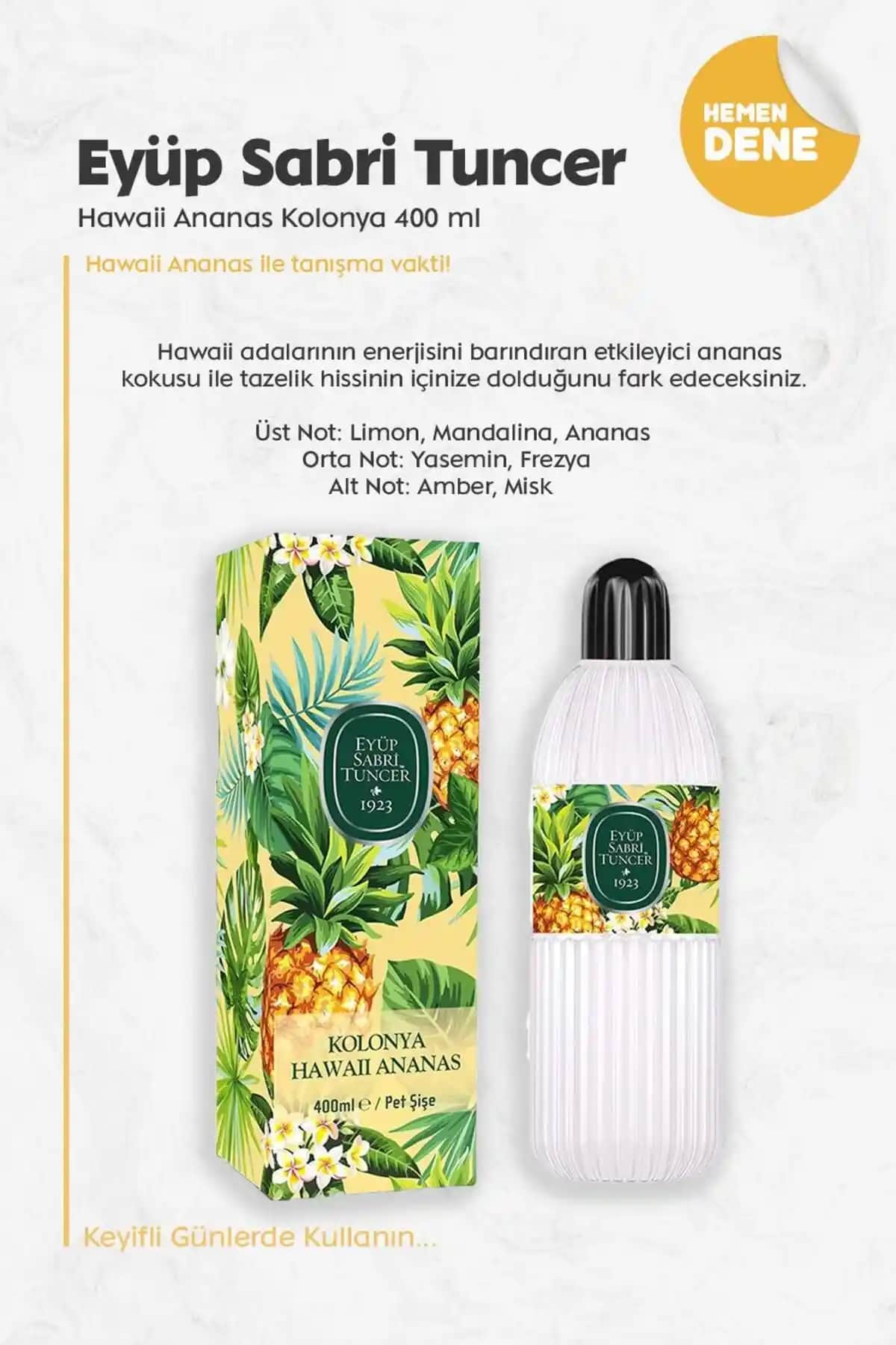 Eyüp Sabri Tuncer Ananas Kolonyası: Tropikal Enerji ve Ferahlık Sunan Doğal Kozmetik Ürünü