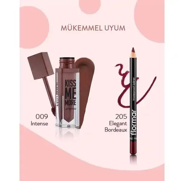 Flormar Kiss Me More Lip Tattoo 09 Intense: Uzun Süre Kalıcı ve Canlı Renkli Dudaklar