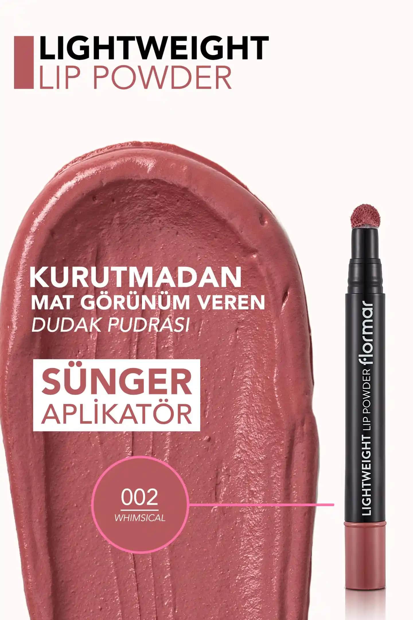 Flormar Mat Dudak Pudrası 02: Doğal Mat Dudaklar İçin Yenilikçi Makyaj Ürünü