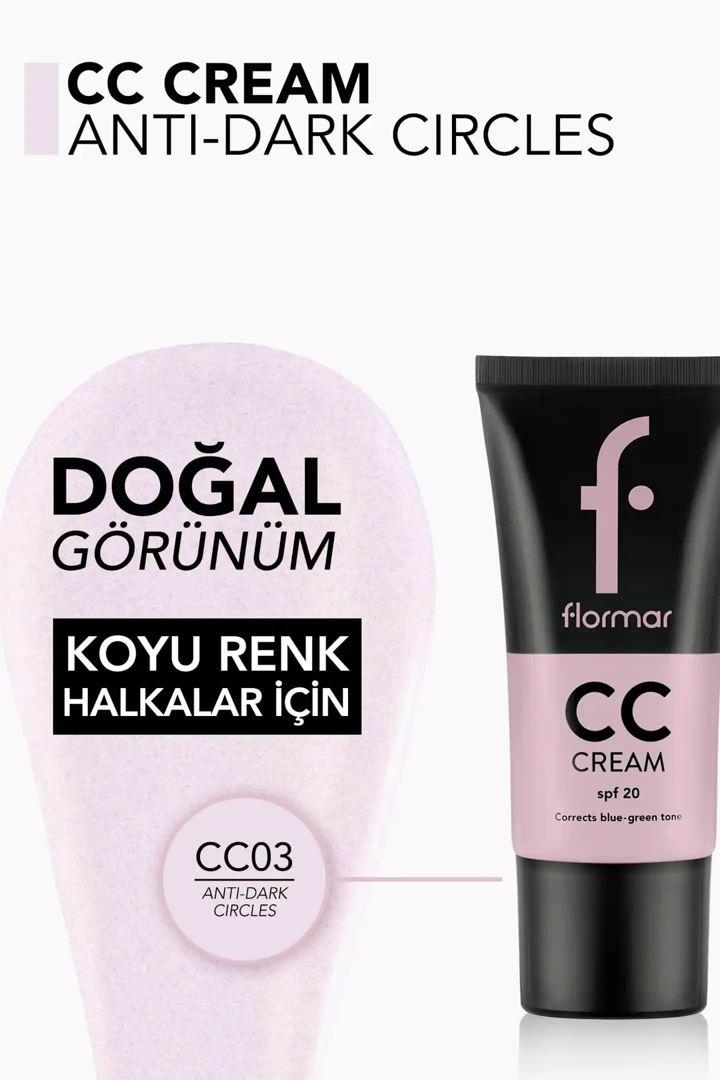 Flormar Mor CC Krem ile Cilt Renk Dengeleyici ve Nemlendirici Çözüm