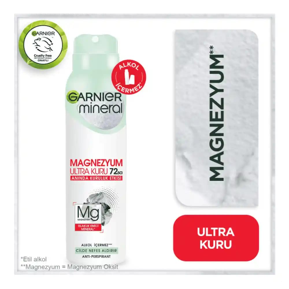 Garnier Magnezyum Ultra Kuru Deodorant ile Günlük Konfor ve Güvenlik Sağlayın