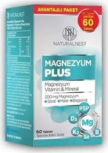 Doğal Nest Magnezyum Plus 60 Tablet: Sağlıklı Yaşam ve Güzellik İçin Güçlü Destek