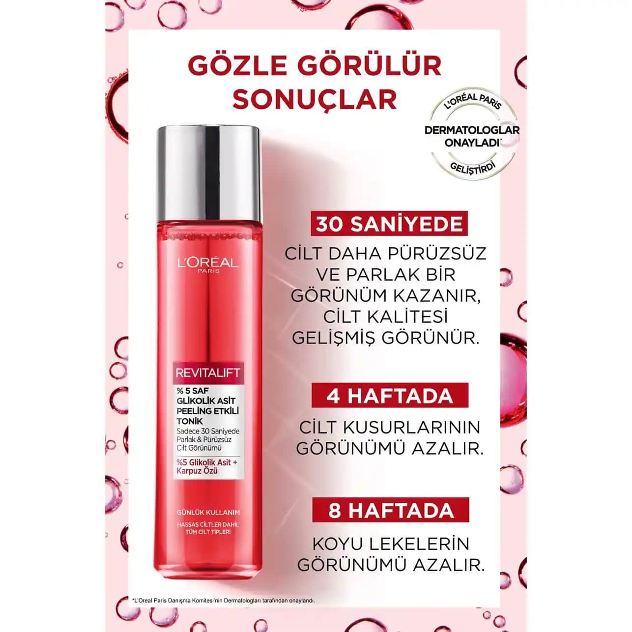 L'Oréal Peeling Etkili Tonik: Cilt Yenileme ve Gözenek Sıkılaştırma Ürünleri