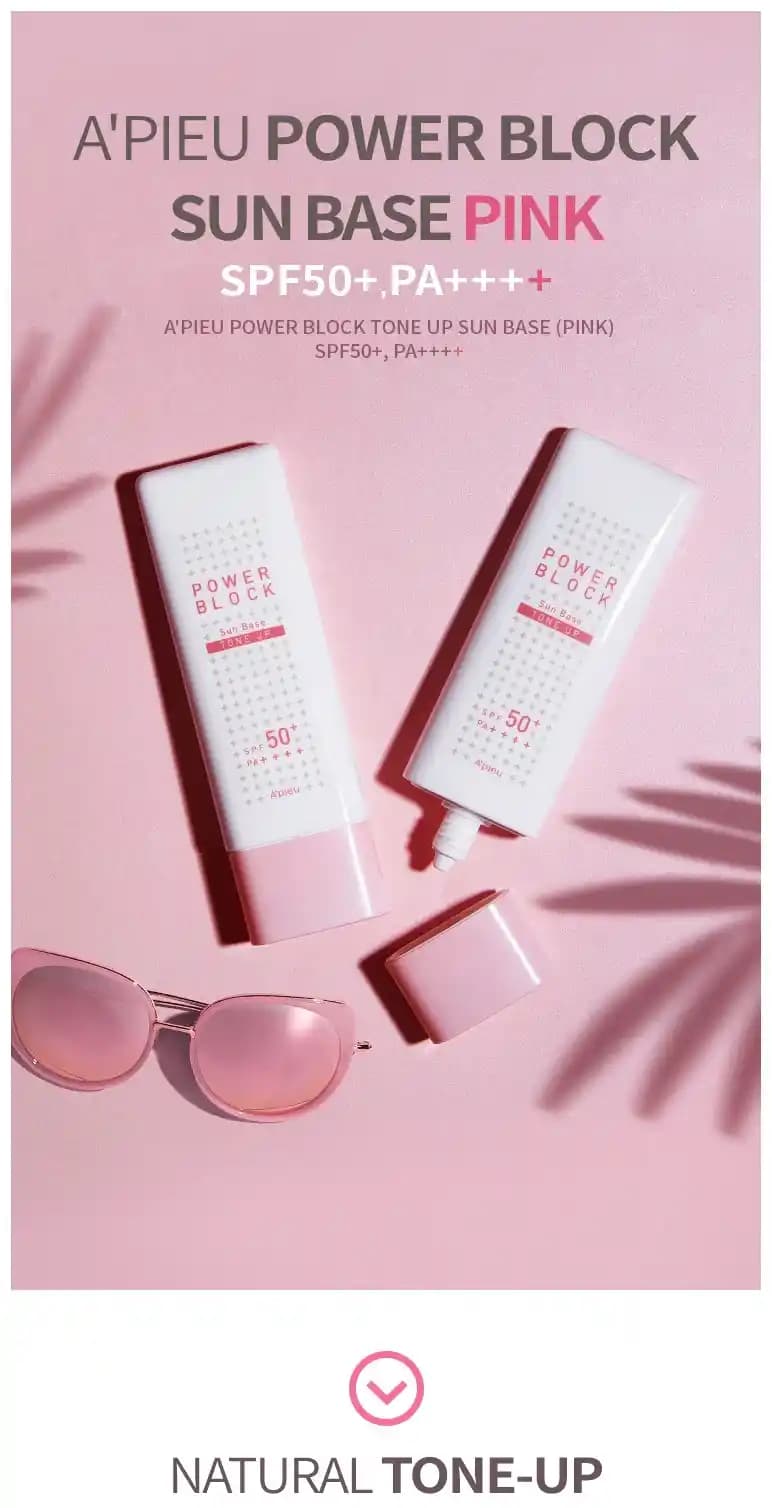 Missha A'pieu Power Block Tone Up Sun Base Pink SPF50+/PA++++: Yüksek Koruma ve Cilt Aydınlatıcı Özellikler