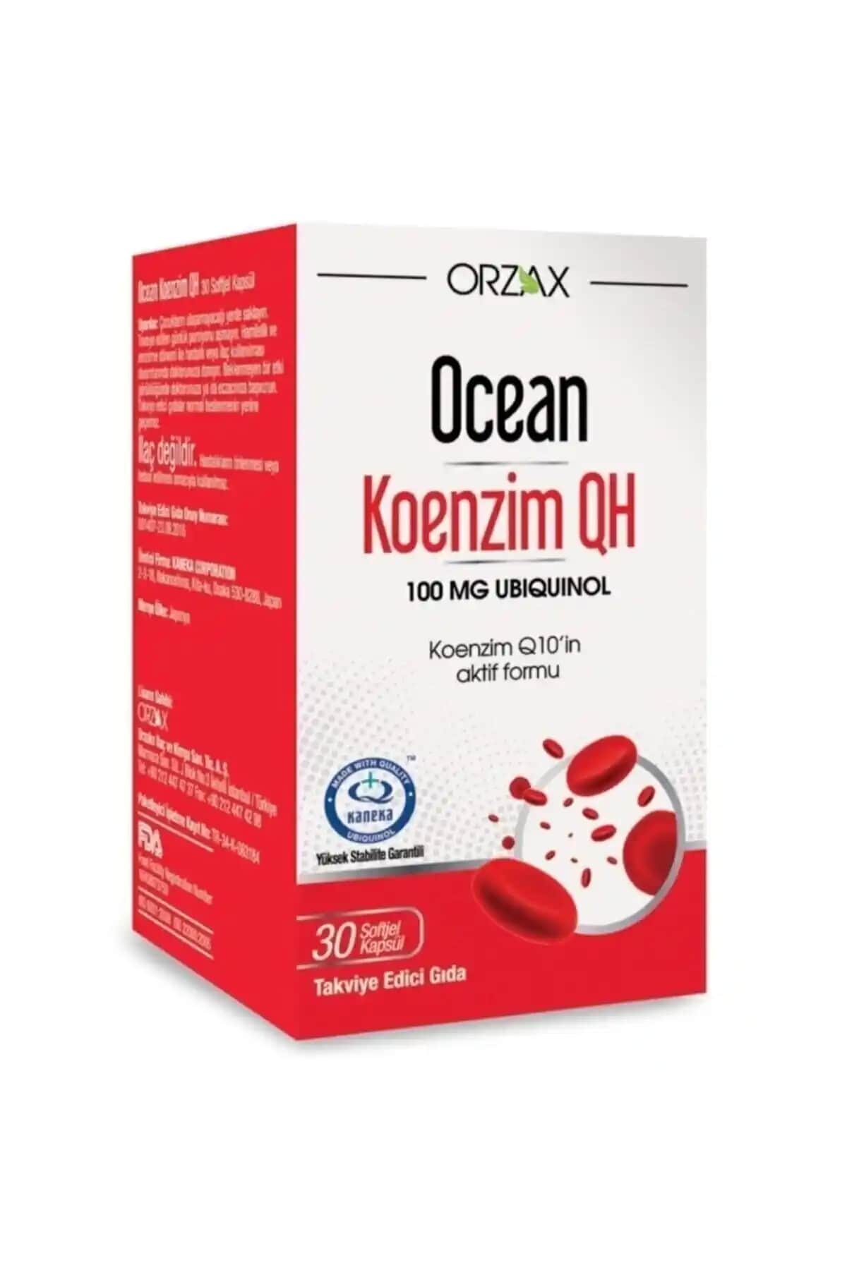 Ocean Koenzim QH 100 mg Ubiquinol ile Enerji ve Cilt Sağlığını Destekleyen Takviye Ürünü