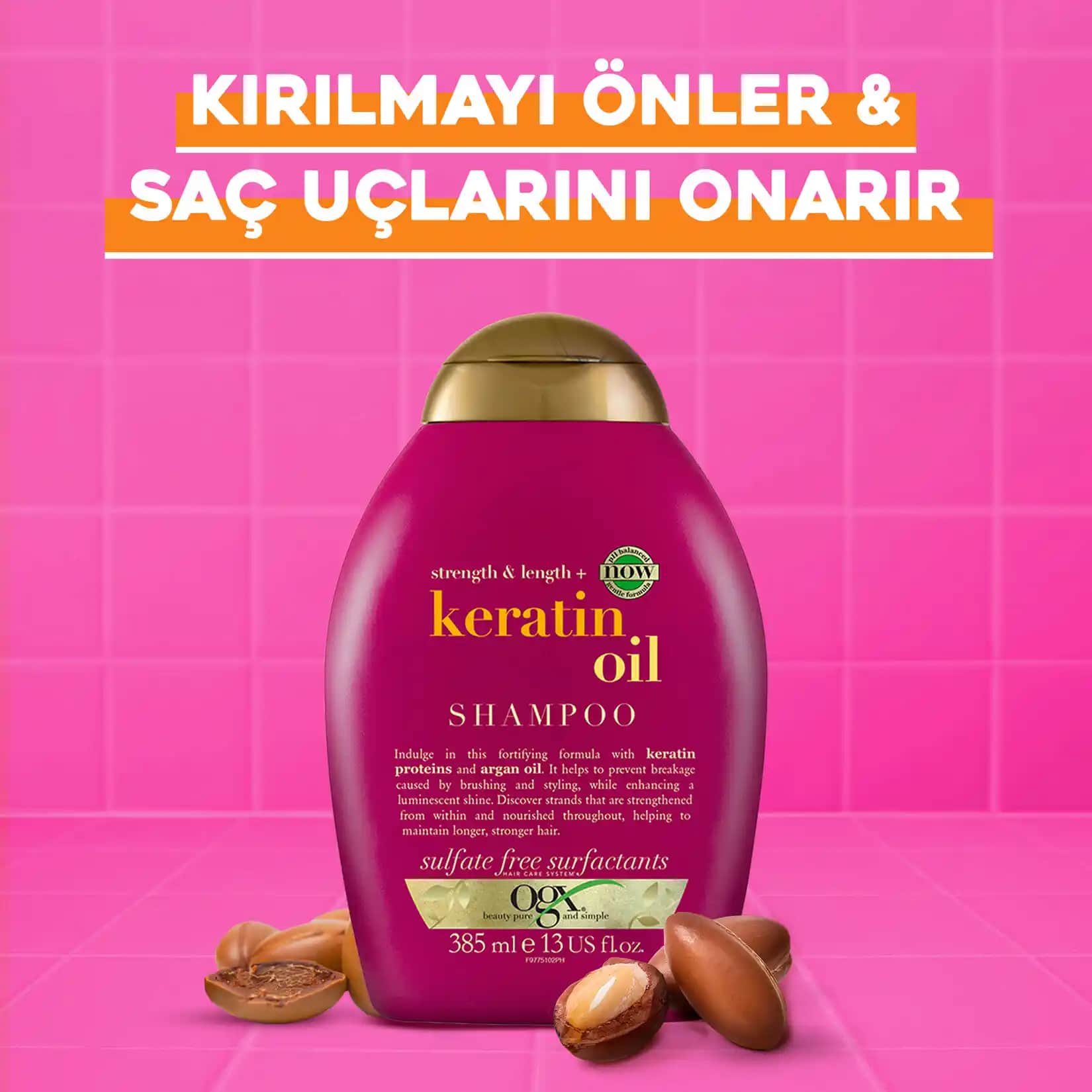 OGX Kırılma Karşıtı Keratin Oil Şampuan ile Güçlü ve Parlak Saçlara Doğru Adım