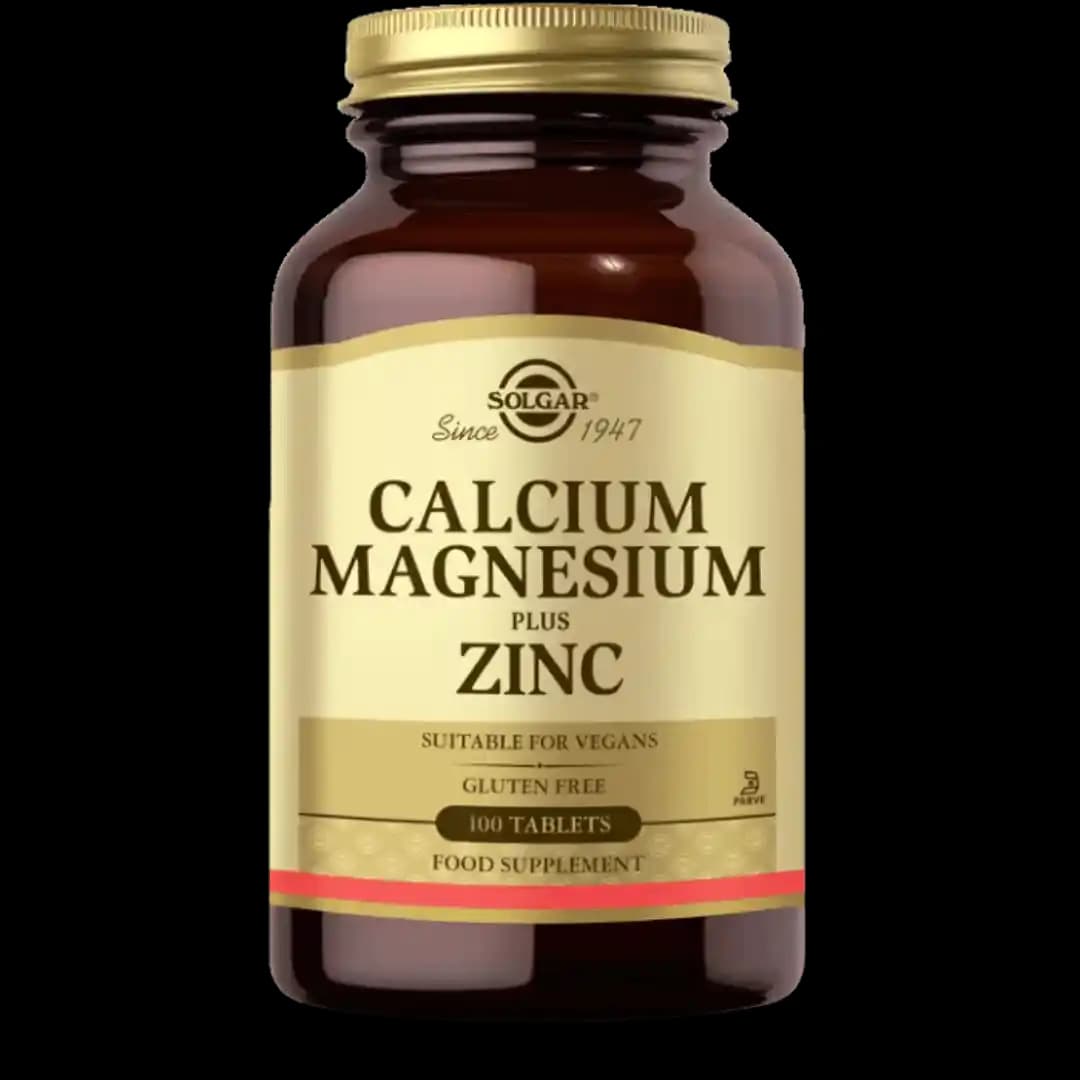 Solgar Kalsiyum Magnezyum Plus Çinko 100 Tablet: Kemik ve Bağışıklık Destekleyici Mineral Takviyesi