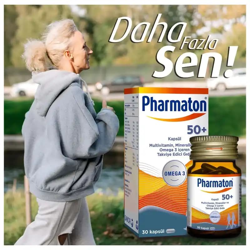 50 Yaş ve Üzeri Bireyler İçin Pharmaton 50 Plus Sağlık ve Güzellik Desteği