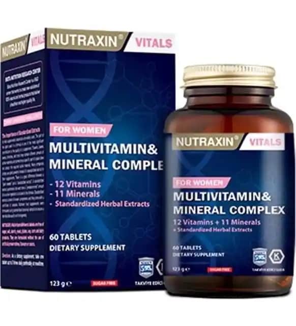 Kadınlar İçin Nutraxin Multi Vitamin Kompleksi Günlük Sağlık ve Güzellik Destekçisi