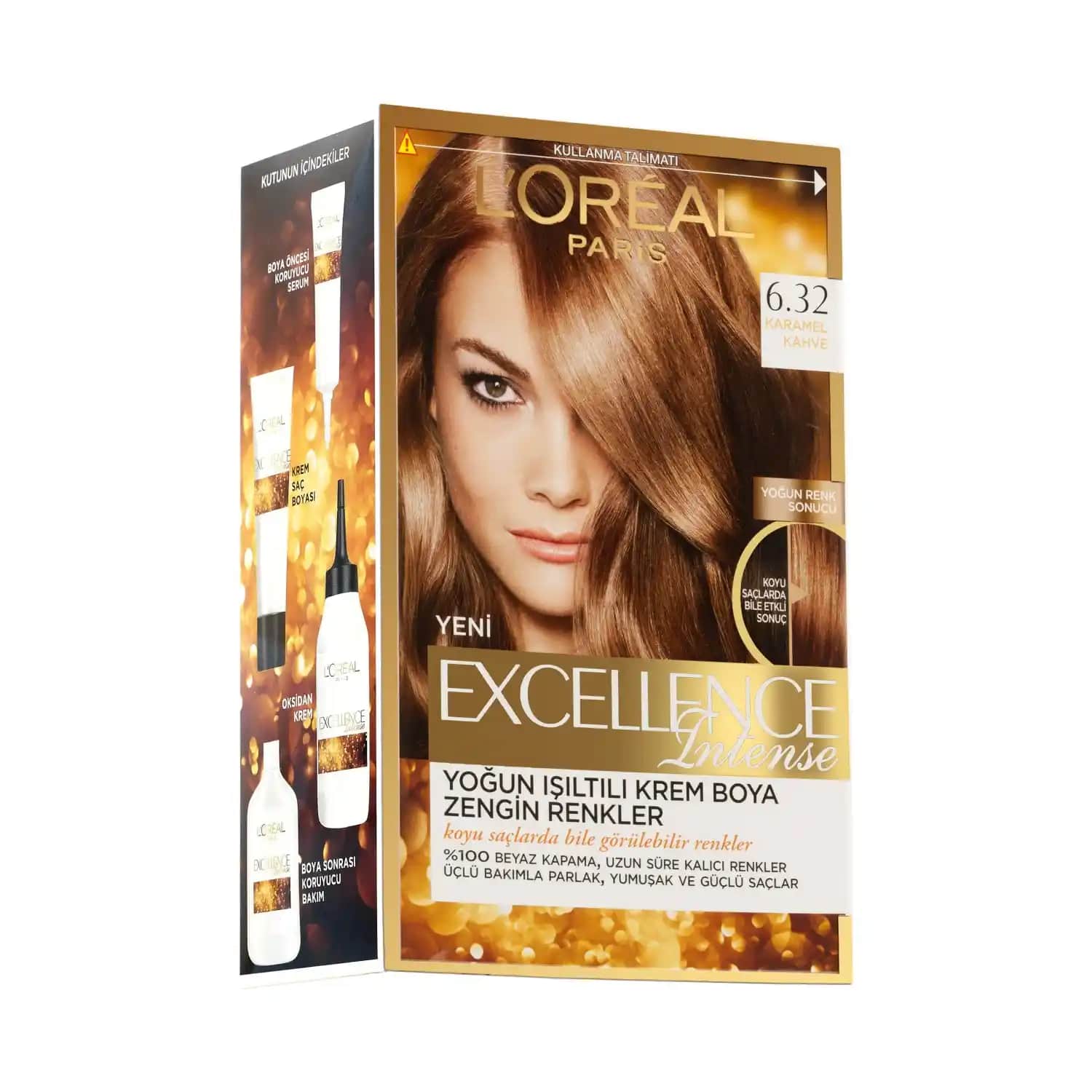 Karamel Kahve Rengiyle Güçlü ve Parlak Saçlar: L'Oréal Paris Excellence Intense 6.32