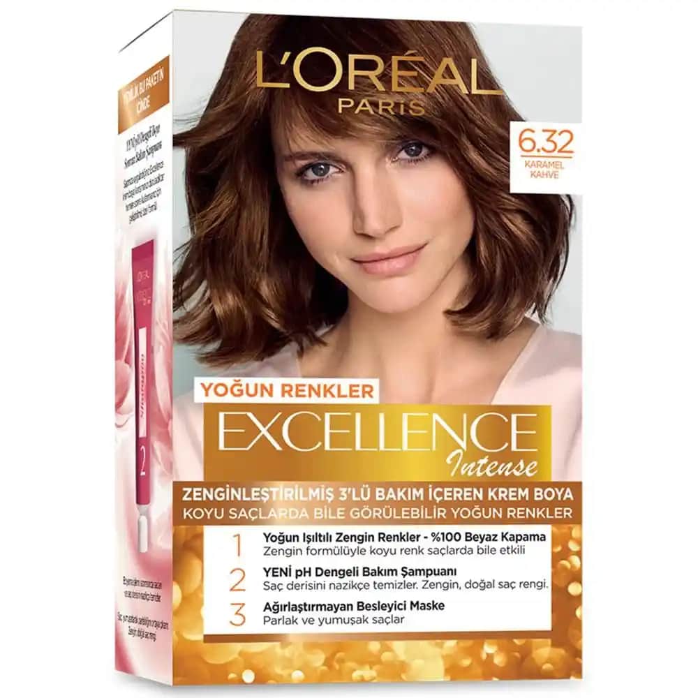Loreal Paris 6.32 Karamel Kahve Saç Boyası: Doğal ve Parlak Renk Seçeneği