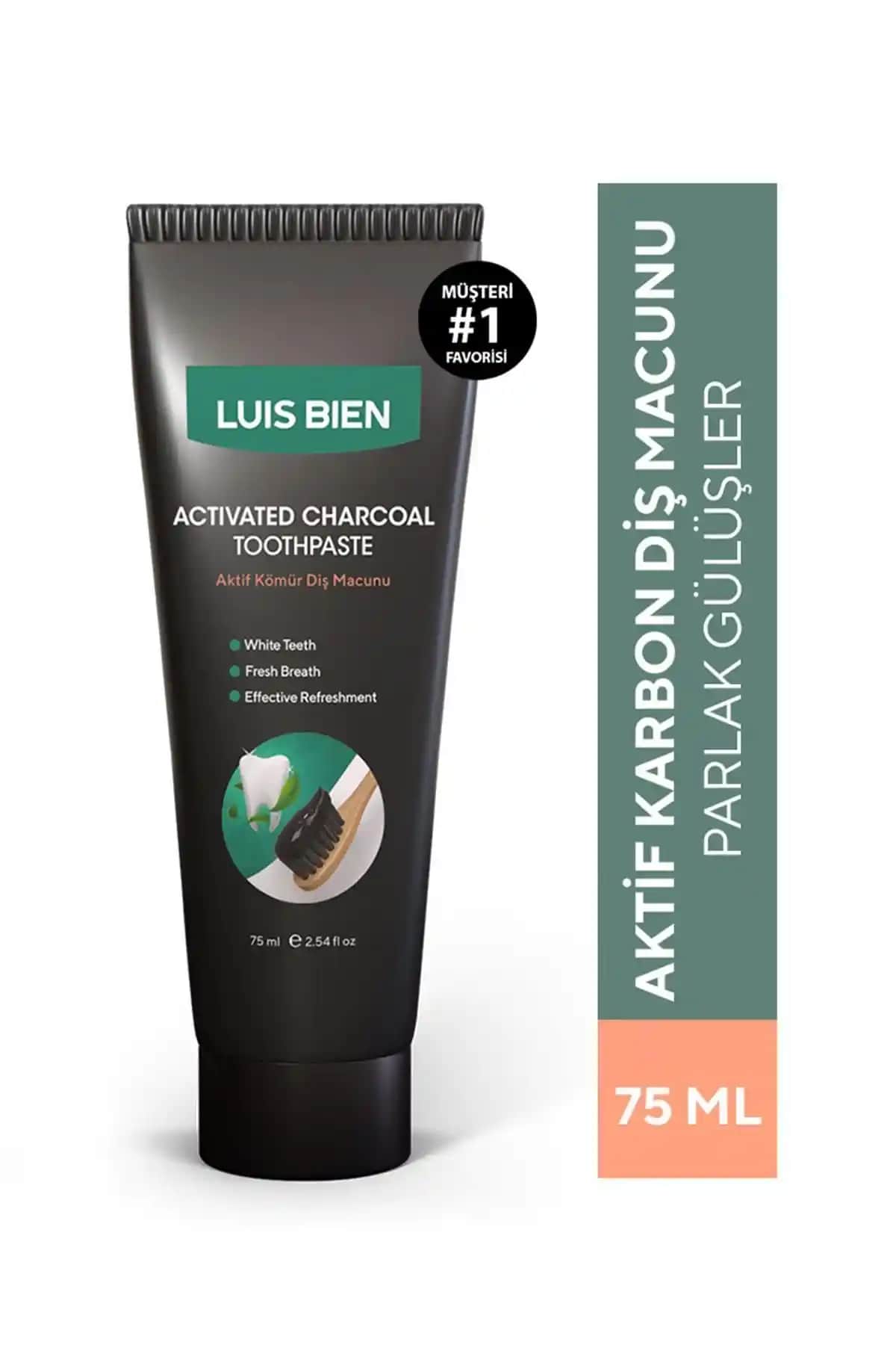 Luis Bien Aktif Karbon Beyazlatıcı Diş Macunu ile Doğal ve Parlak Gülüş Sağlayın