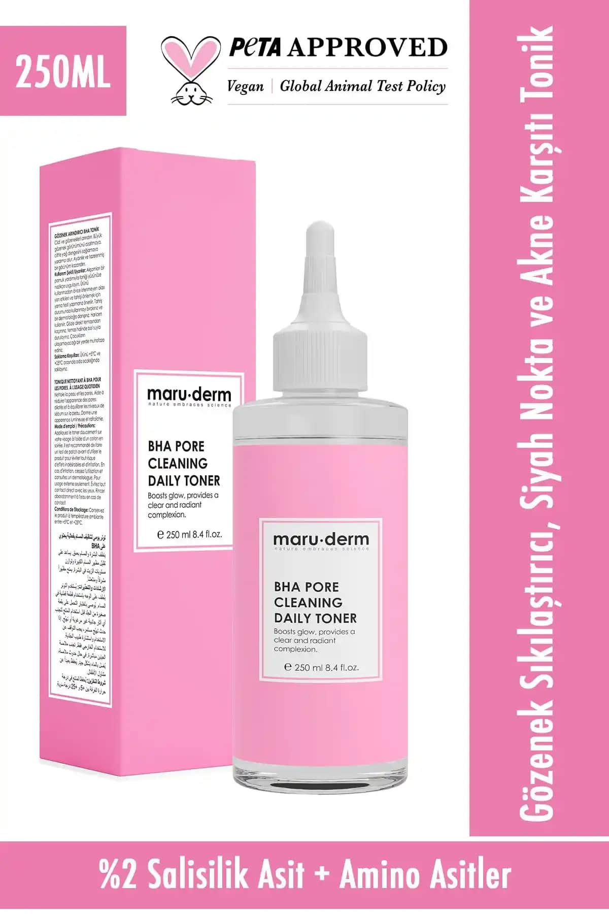 Maruderm Pembe Tonik: Gözenek Sıkılaştırıcı ve Siyah Nokta Karşıtı Cilt Bakım Ürünü