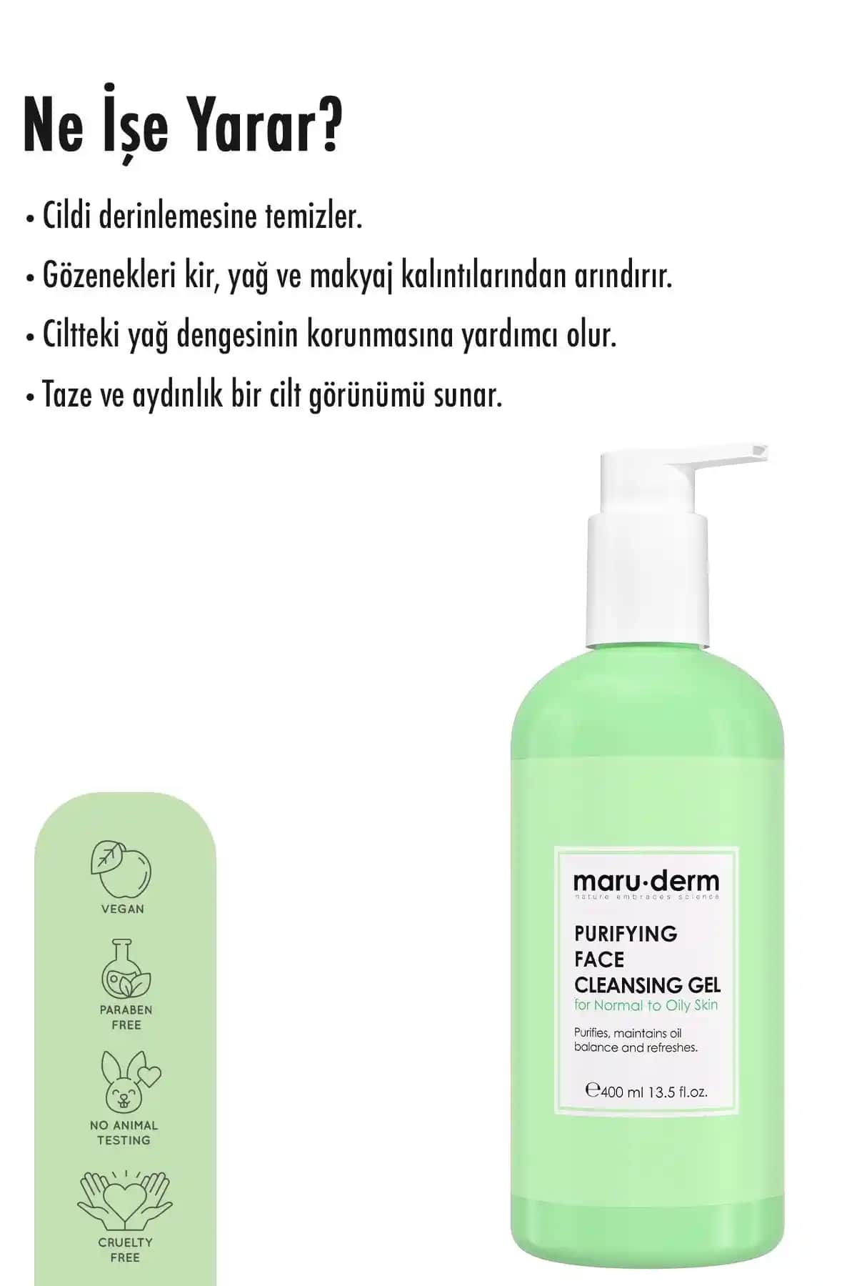 Maruderm Temizleme Jeli: Hassas ve Yağlı Ciltler İçin Güçlü ve Nazik Temizlik Çözümü