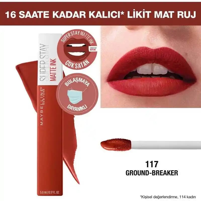 Maybelline 117 Numara Ruj: Kalıcı ve Şık Dudak Makyajı İçin Ideal Tercih