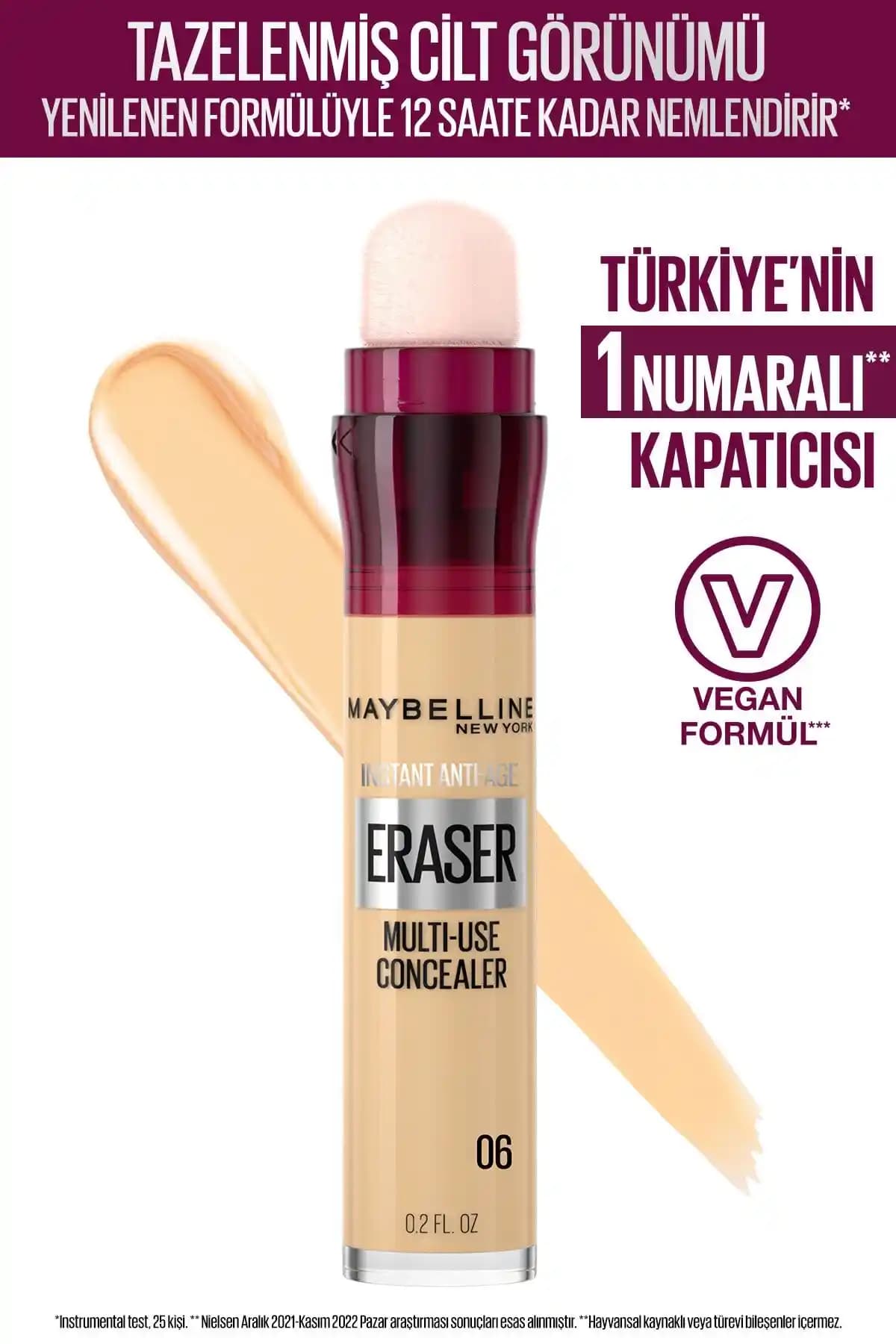Maybelline Instant Anti Age Eraser: Yüksek Kapatıcılık ve Doğal Görünüm Sunan Makyaj Kapatıcı