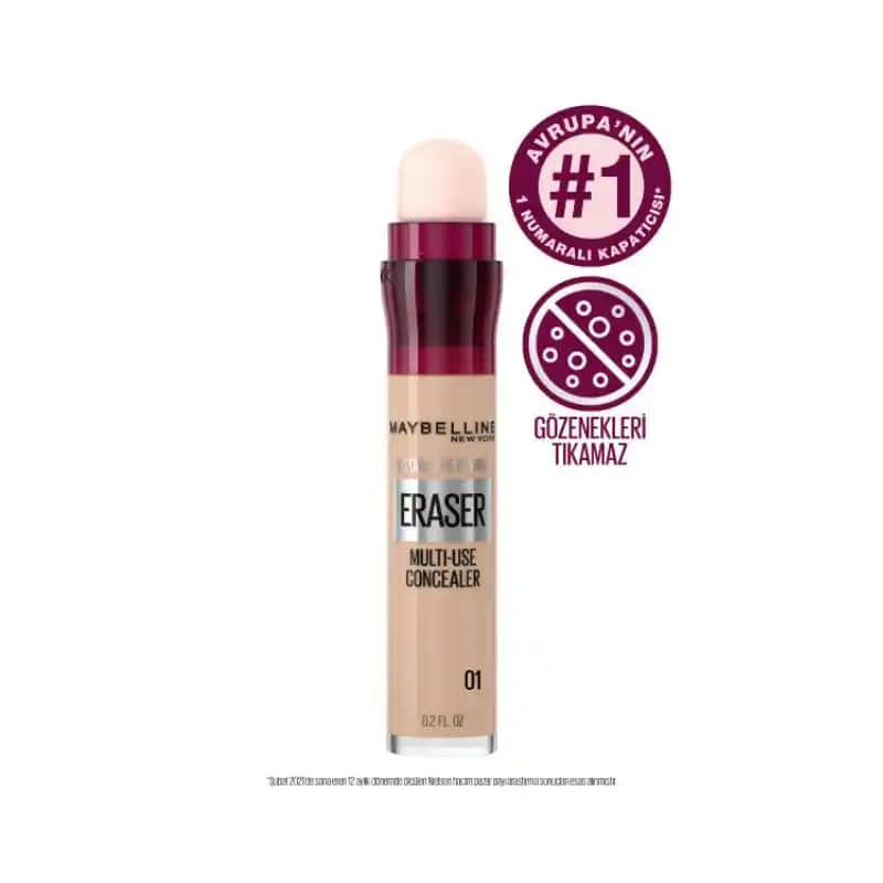 Maybelline New York Instant Anti Age Eraser Kapatıcı 01 Light ile genç ve doğal görünüm sağlama