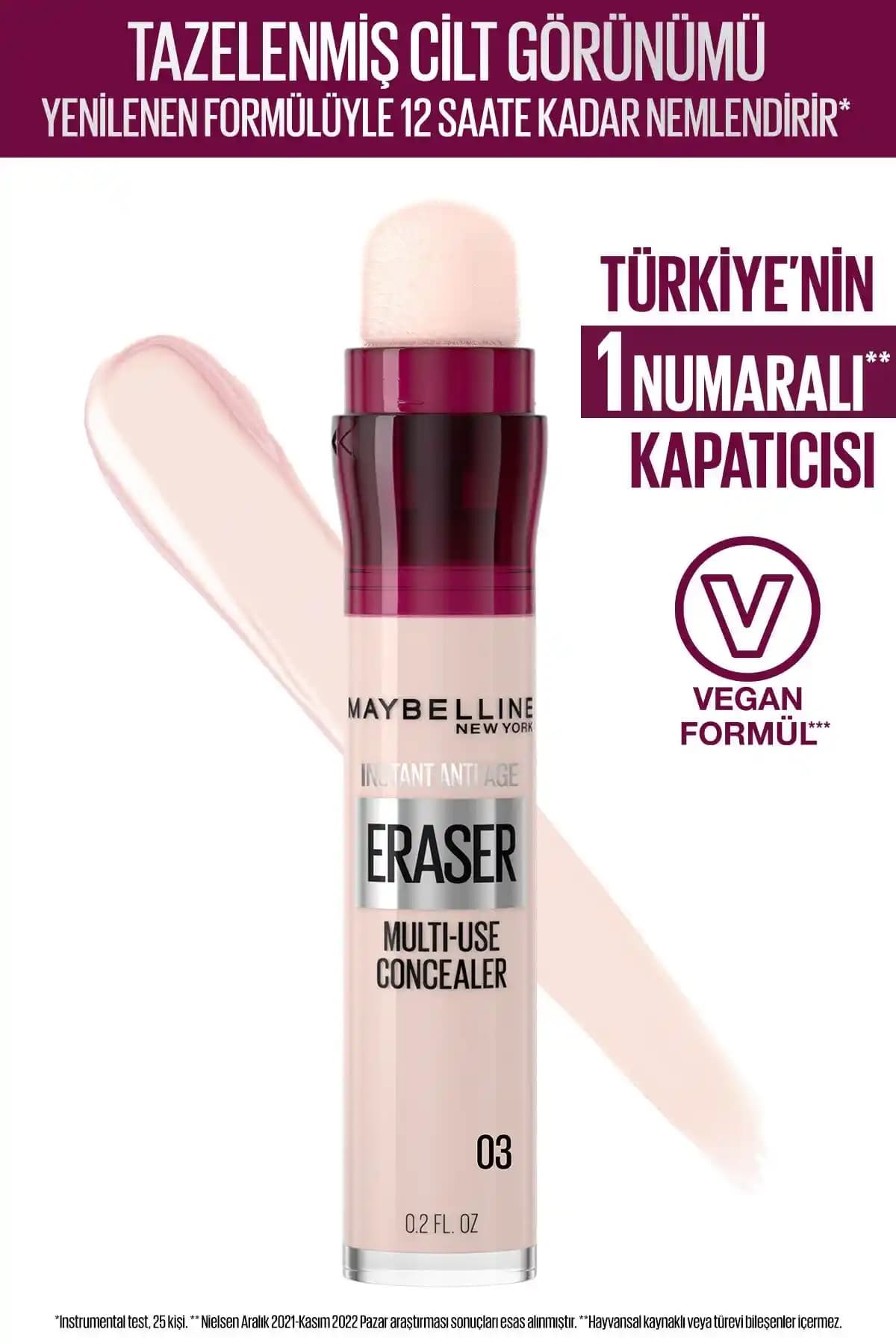 Maybelline New York Instant Anti Age Eraser Kapatıcı 03 Fair Göz Çevresi ve Kusur Gizleme