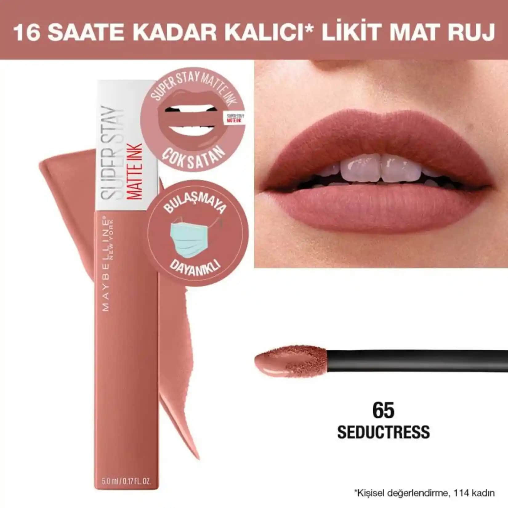 Maybelline Seductress 65 Mat Ruj: Uzun Süreli, Çarpıcı ve Doğal Dudaklar İçin Ideal