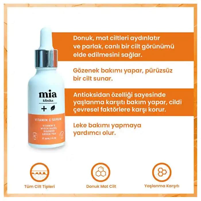 Mia Klinika C Vitamini Serumu: Güçlü Antioksidan ile Sağlıklı ve Parlak Cilt